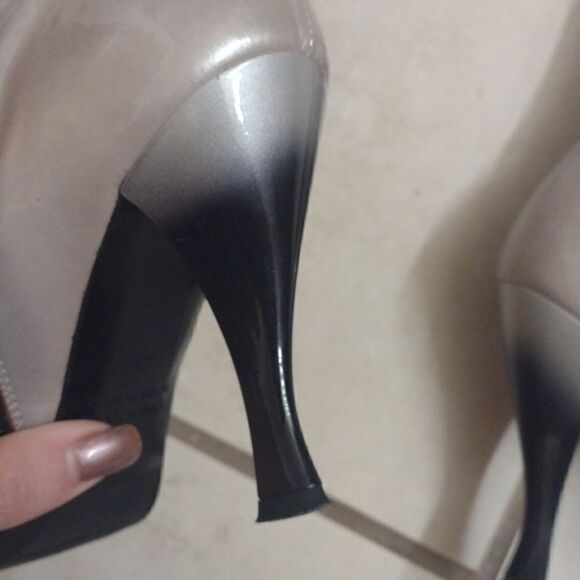 Marino Fabiani Italy boots genuine patent leather obre point toe heel size 6.5 - Picture 7 of 14